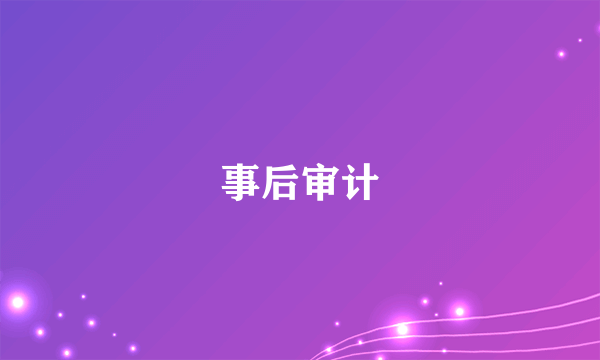 事后审计