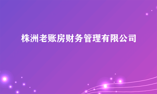 株洲老账房财务管理有限公司