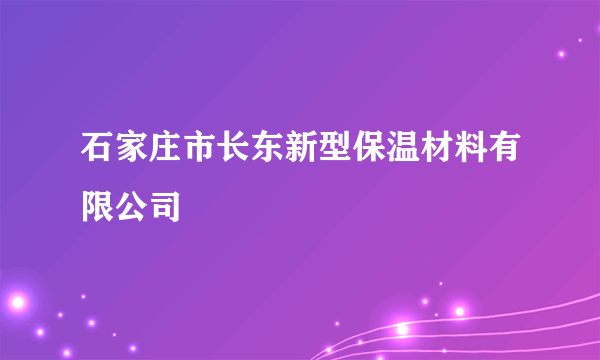 石家庄市长东新型保温材料有限公司