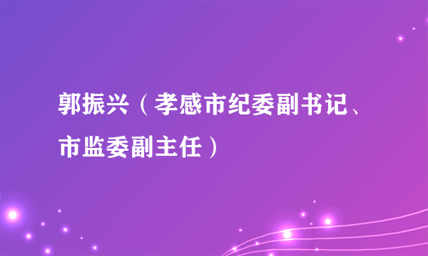 郭振兴（孝感市纪委副书记、市监委副主任）