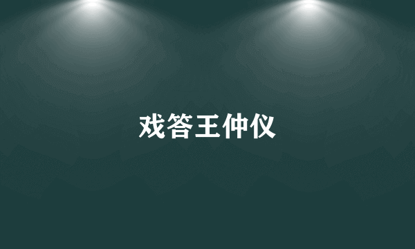 戏答王仲仪