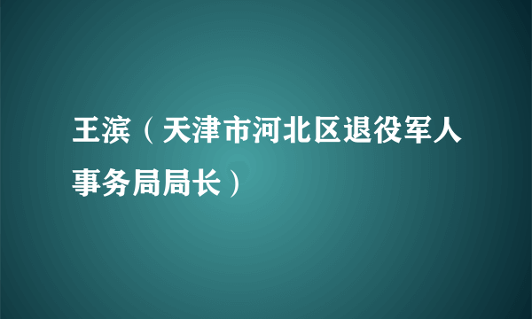 王滨（天津市河北区退役军人事务局局长）