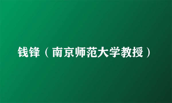 钱锋（南京师范大学教授）