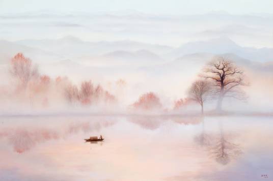 江南水乡（赵新雨油画作品）