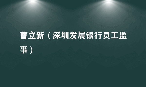 曹立新（深圳发展银行员工监事）