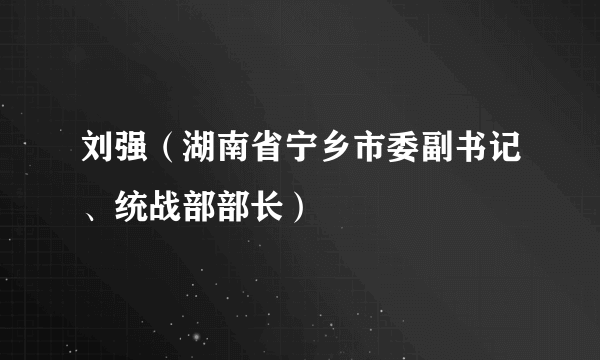 刘强（湖南省宁乡市委副书记、统战部部长）