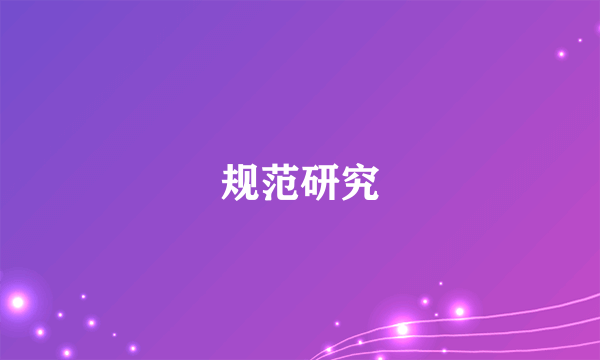 规范研究