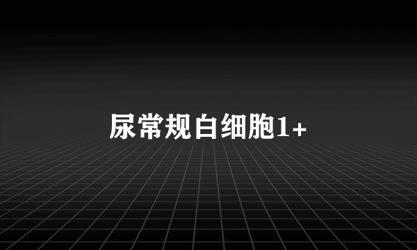 尿常规白细胞1+