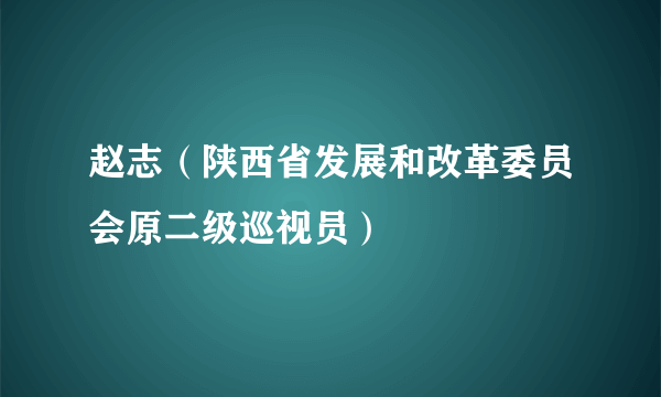 赵志（陕西省发展和改革委员会原二级巡视员）