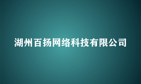 湖州百扬网络科技有限公司