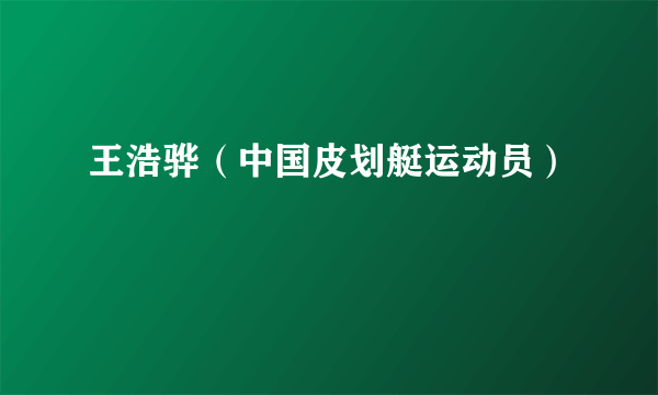 王浩骅（中国皮划艇运动员）