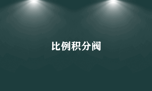 比例积分阀