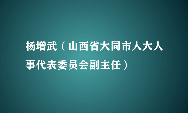 杨增武（山西省大同市人大人事代表委员会副主任）
