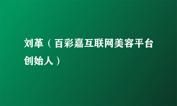 刘革（百彩嘉互联网美容平台创始人）