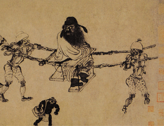 中山出游图（元代龚开创作纸本墨笔画）