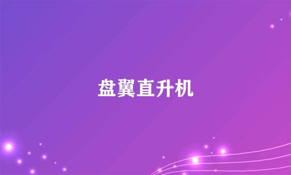 盘翼直升机