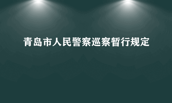 青岛市人民警察巡察暂行规定