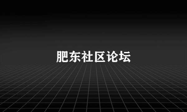 肥东社区论坛