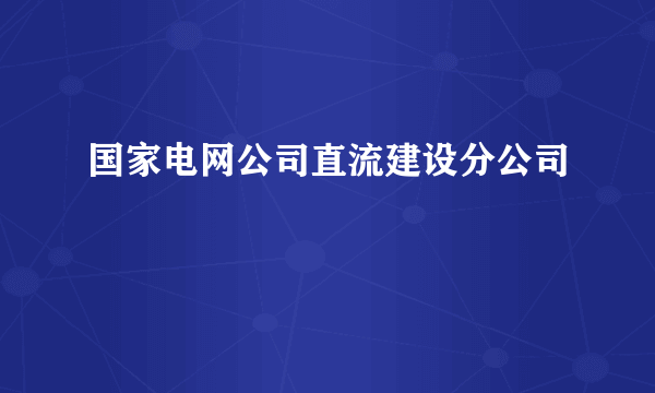 国家电网公司直流建设分公司