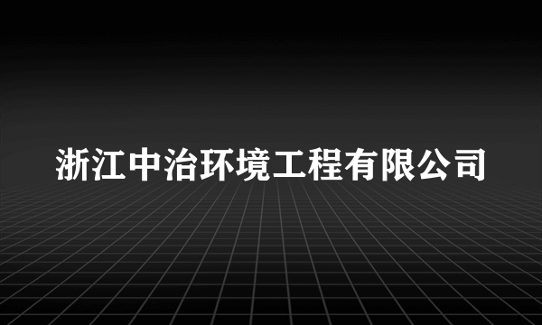 浙江中治环境工程有限公司
