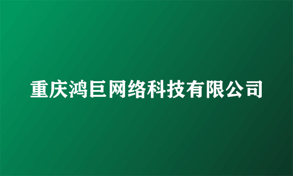 重庆鸿巨网络科技有限公司