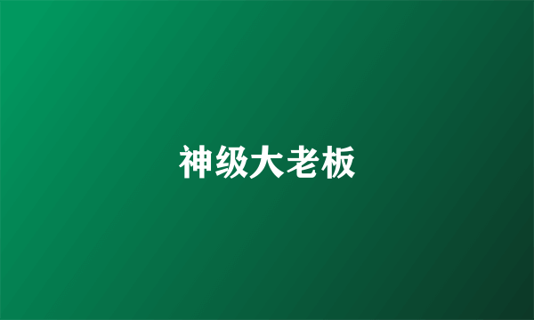 神级大老板