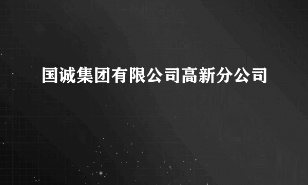 国诚集团有限公司高新分公司