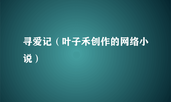 寻爱记（叶子禾创作的网络小说）