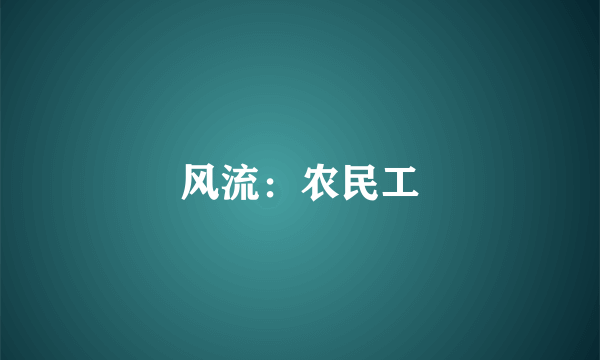 风流：农民工