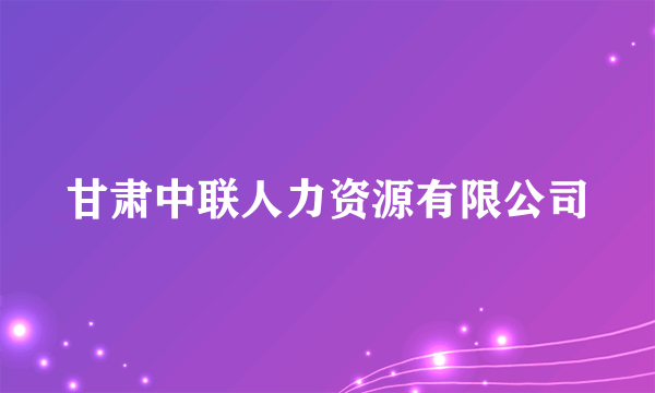 甘肃中联人力资源有限公司
