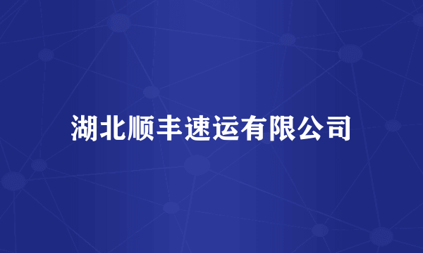 湖北顺丰速运有限公司