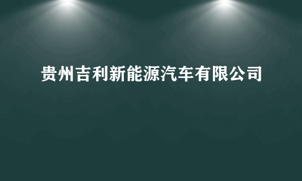 贵州吉利新能源汽车有限公司