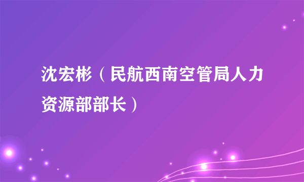沈宏彬（民航西南空管局人力资源部部长）