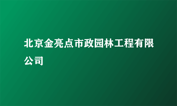 北京金亮点市政园林工程有限公司