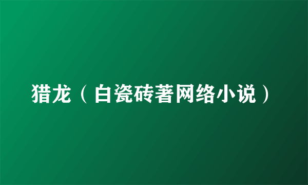猎龙（白瓷砖著网络小说）