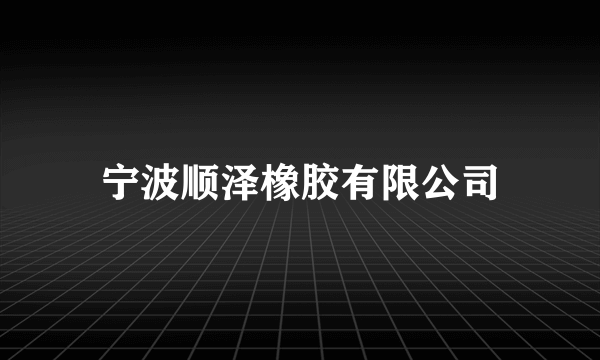 宁波顺泽橡胶有限公司