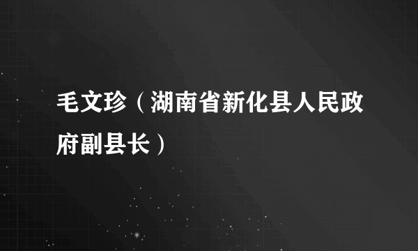 毛文珍（湖南省新化县人民政府副县长）