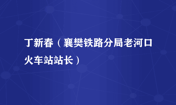 丁新春（襄樊铁路分局老河口火车站站长）