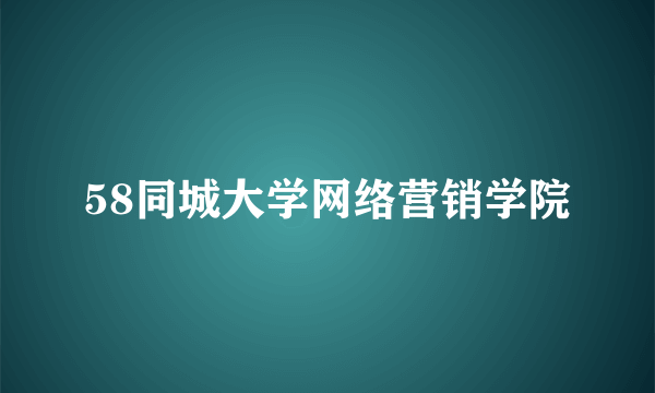 58同城大学网络营销学院