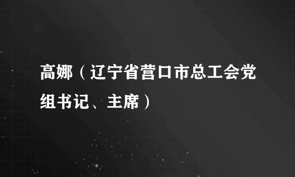 高娜（辽宁省营口市总工会党组书记、主席）