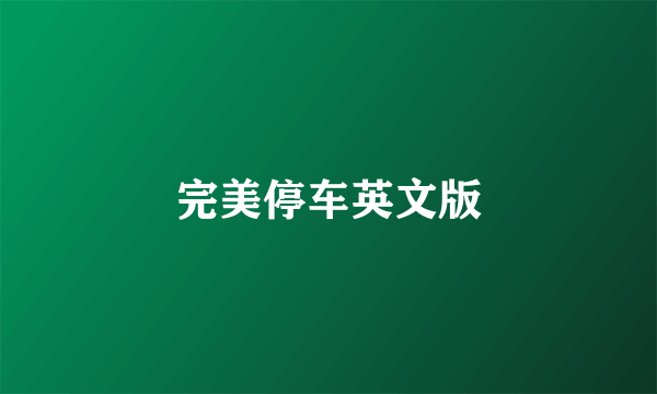 完美停车英文版