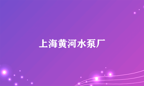 上海黄河水泵厂