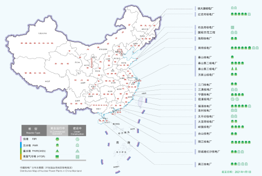 中国核电站分布图