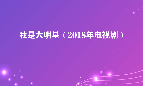 我是大明星（2018年电视剧）