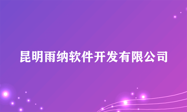 昆明雨纳软件开发有限公司