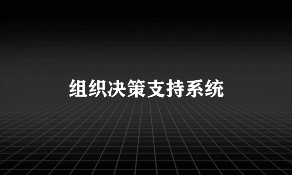 组织决策支持系统