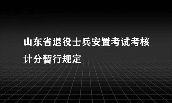 山东省退役士兵安置考试考核计分暂行规定
