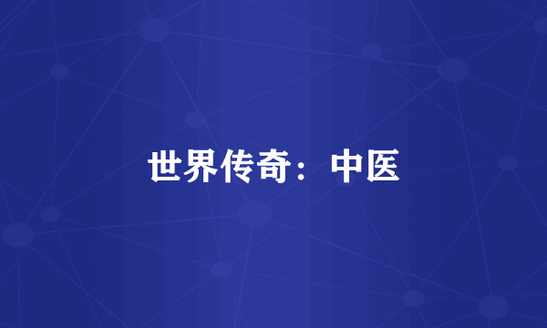 世界传奇：中医