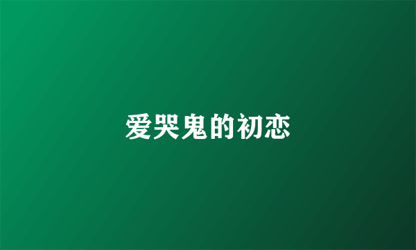 爱哭鬼的初恋