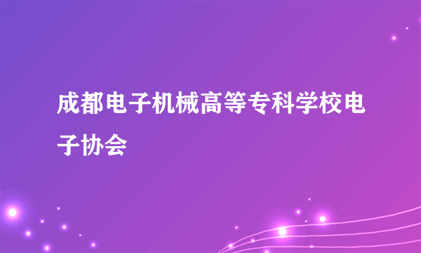 成都电子机械高等专科学校电子协会